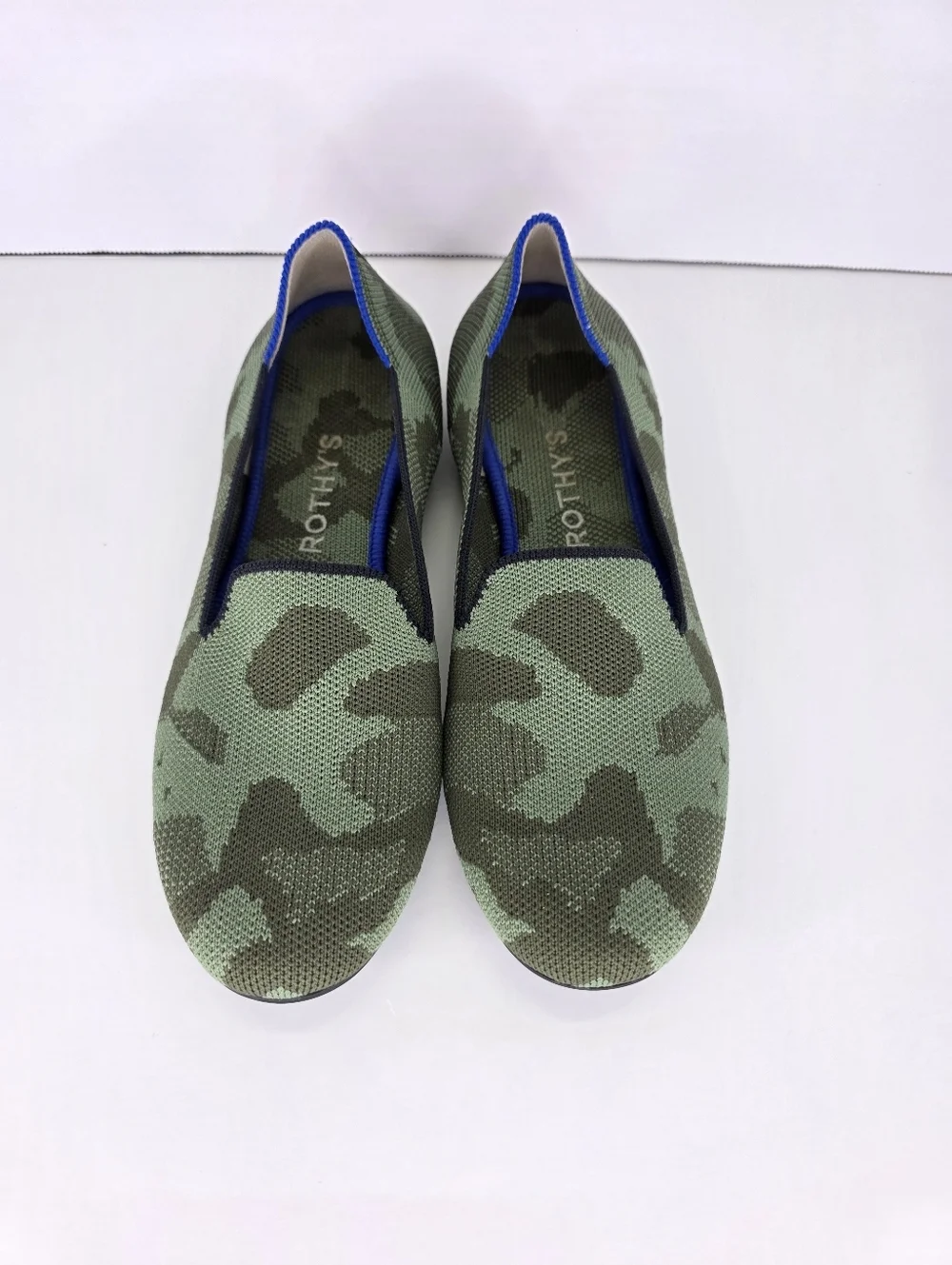 Rothy's The Loafer Flats Green Olive Camo Slip‎ On Women's Casual Shoes Size 7